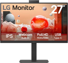 LG 27" IPS FHD MONITOR WITH WEBCAM/MIC AND USB TYPE‑C