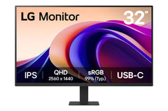 LG 32" QHD IPS MONITOR, 100HZ, 5MS, HDR10 WITH USB-C