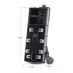 CYBERPOWER SURGE PROTECTOR 8-OUTLETS 6 FT CORD 1800 JOULES