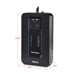 CYBERPOWER STANDBY 900VA/500W 890J, 12-OUT, 2-USB