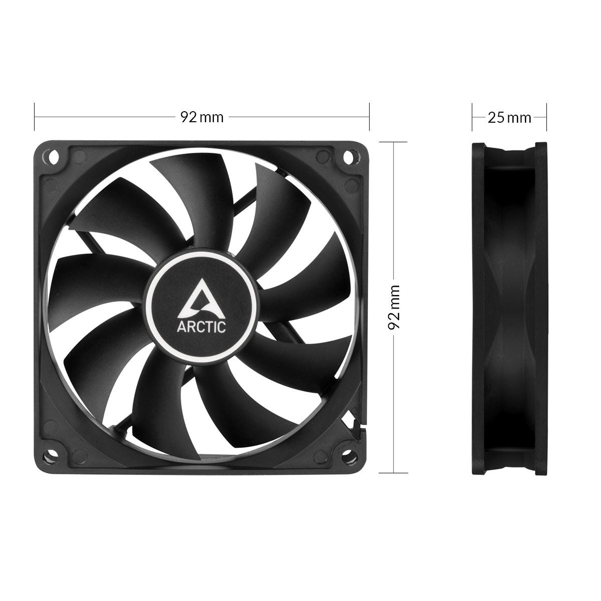 ARCTIC F9 92MM PWM PST CASE FAN 1800RPM BLACK