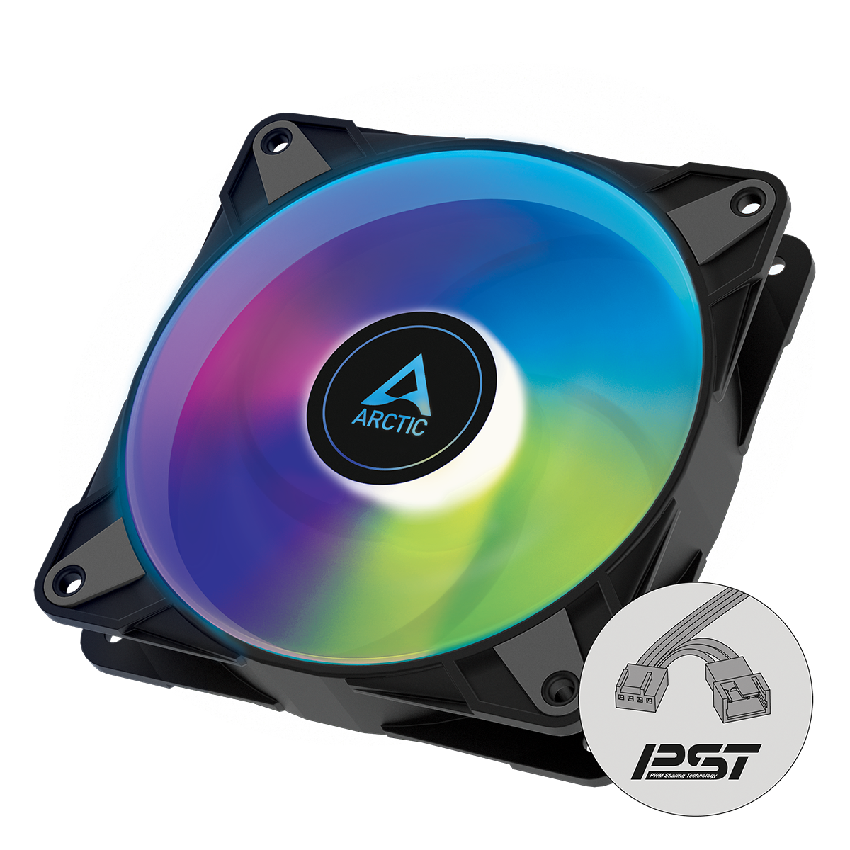 ARCTIC P12 120MM PWM PST ARGB CASE FAN 2000RPM 1PK