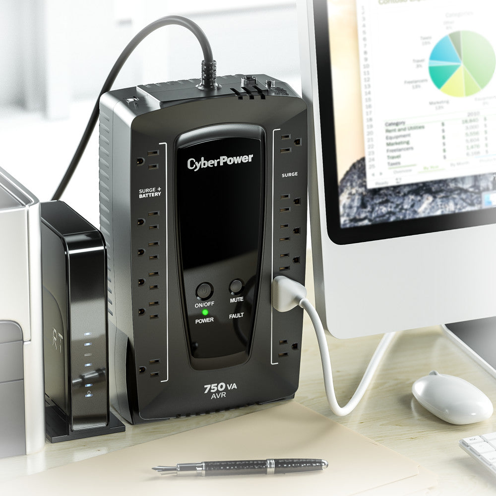 CYBERPOWER 750VA/450W 1030J W/AVR 12-OUT,USB