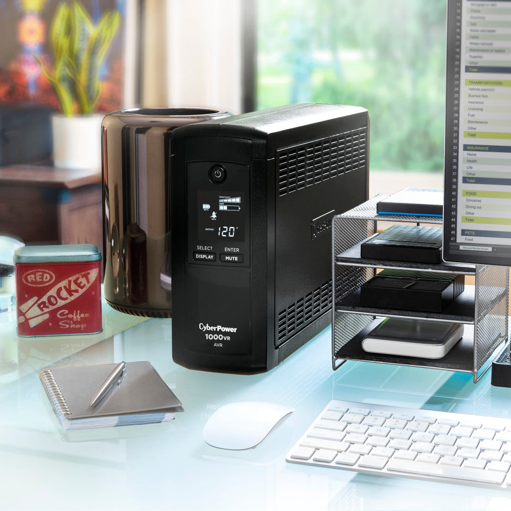 CYBERPOWER 1000VA/600W 1080J W/AVR,DISPLAY 9-OUT,USB/RS232