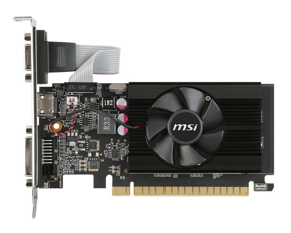 MSI GEFORCE GT710 2GB VGA+DVI+HDMI LOW PROFILE BKT INCL. PCIE