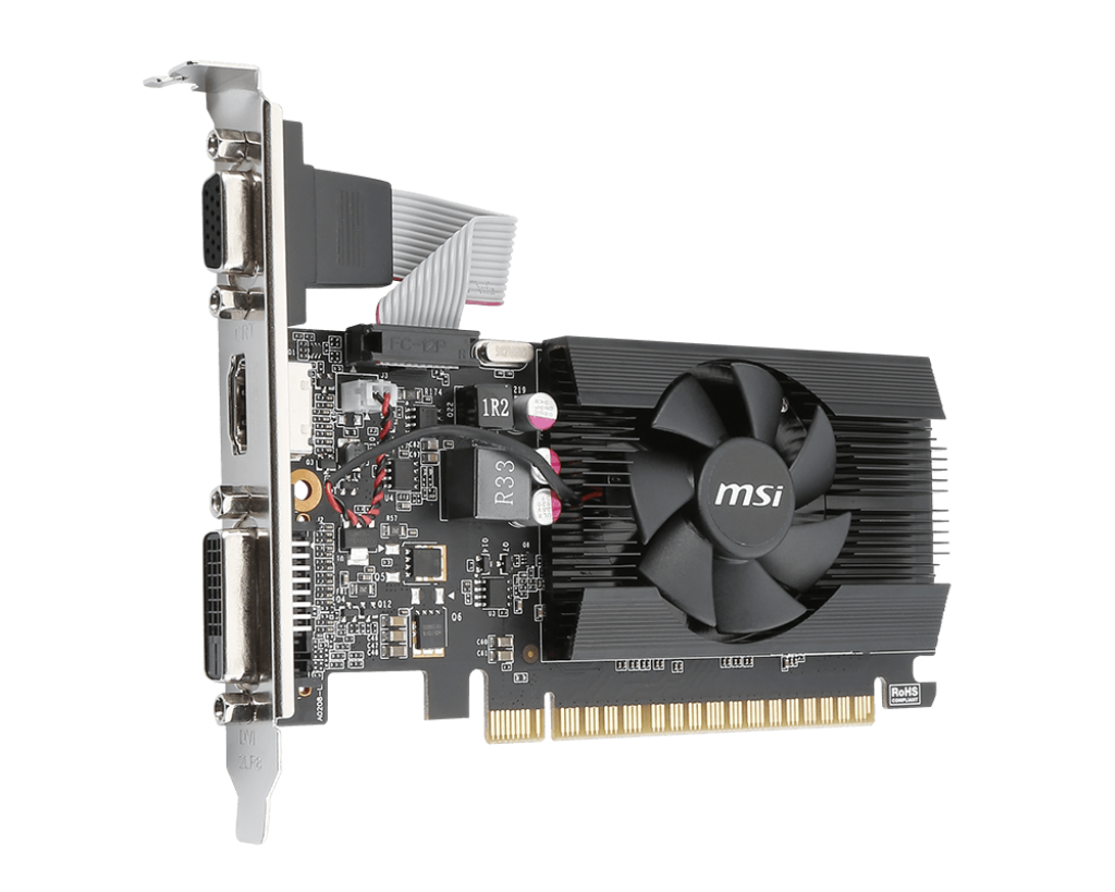MSI GEFORCE GT710 2GB VGA+DVI+HDMI LOW PROFILE BKT INCL. PCIE