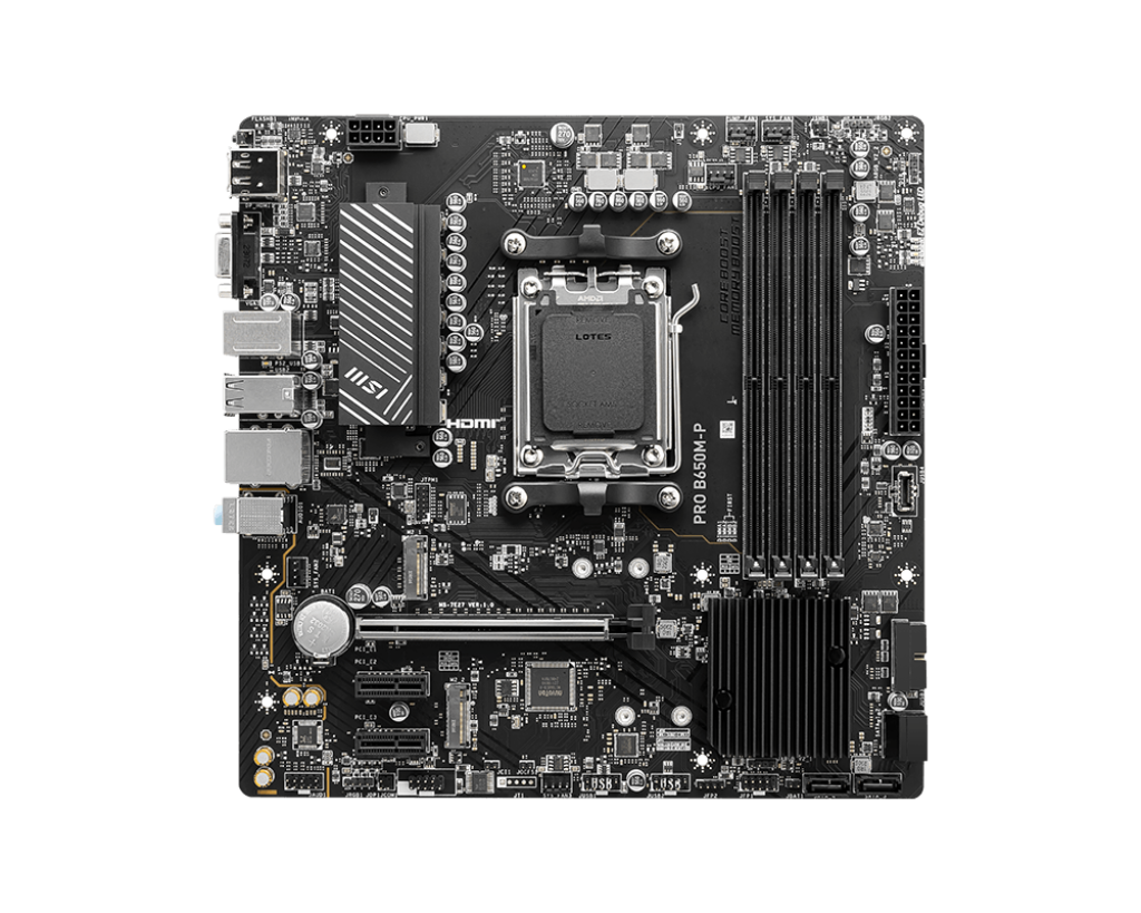 MSI B650 AM5 4DDR5 RAID 6G M.2 USB3.2A+C VGA+DP+HDMI MATX MB