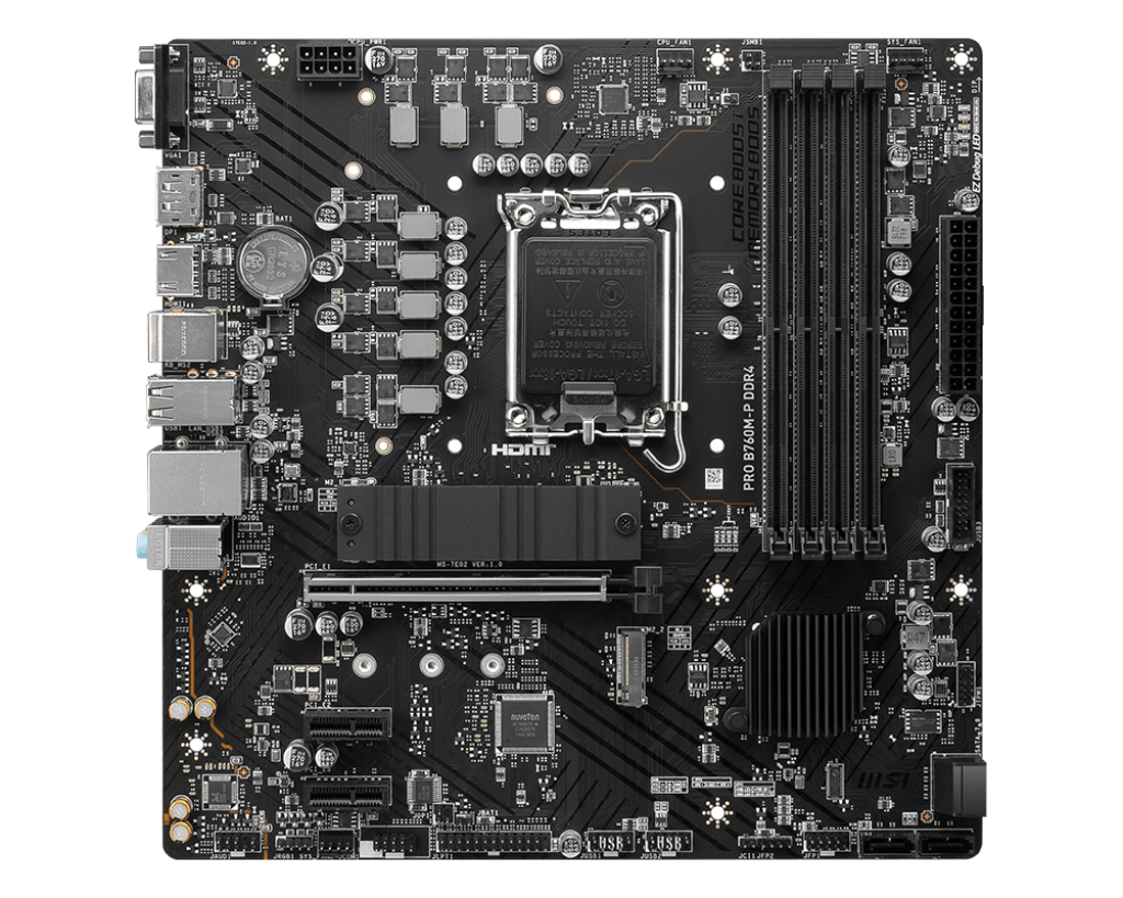 MSI B760 1700 4DDR4 RAID 6G M.2 U3.2 A+C VGA/DP/HDMI RGB MATX MB