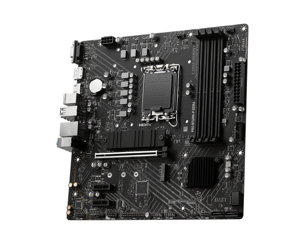 MSI B760 1700 4DDR4 RAID 6G M.2 U3.2 A+C VGA/DP/HDMI RGB MATX MB