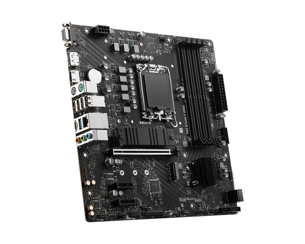 MSI B760 1700 4DDR4 RAID 6G M.2 U3.2 A+C VGA/DP/HDMI RGB MATX MB