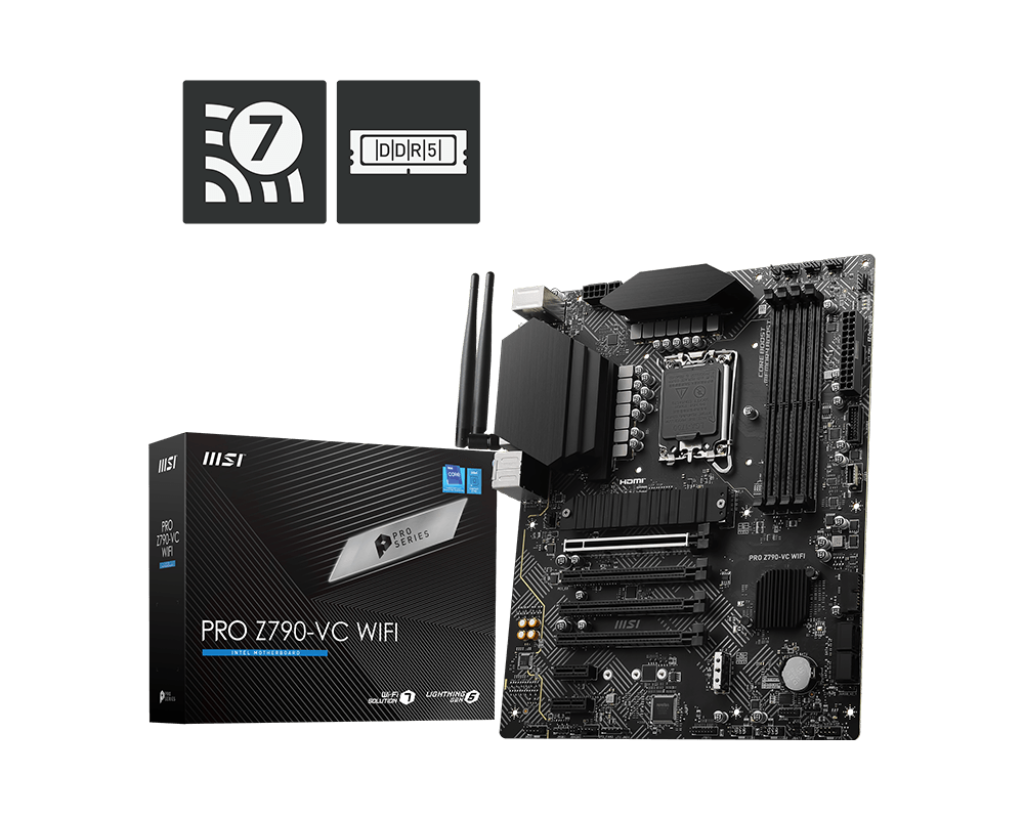 MSI Z790 1700 4DDR5 RAID 6G M.2 U3.2 A+C WIFI 7+BT DP+HDMI ARGB ATX MB