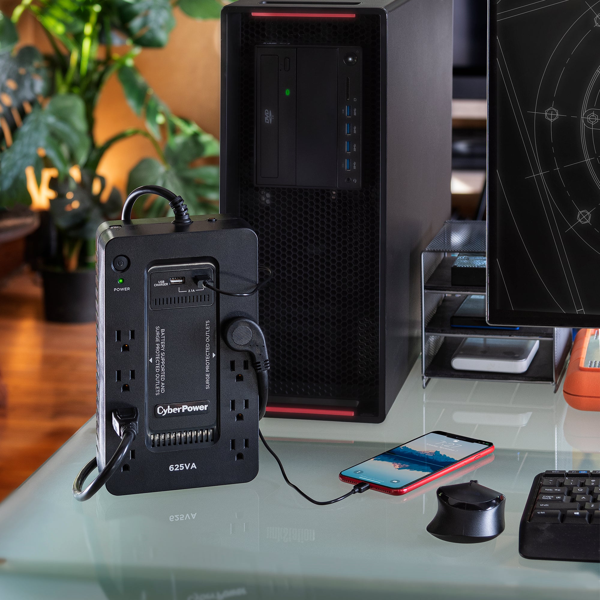 CYBERPOWER STANDBY 625VA/360W 890J, 8-OUT, 2-USB