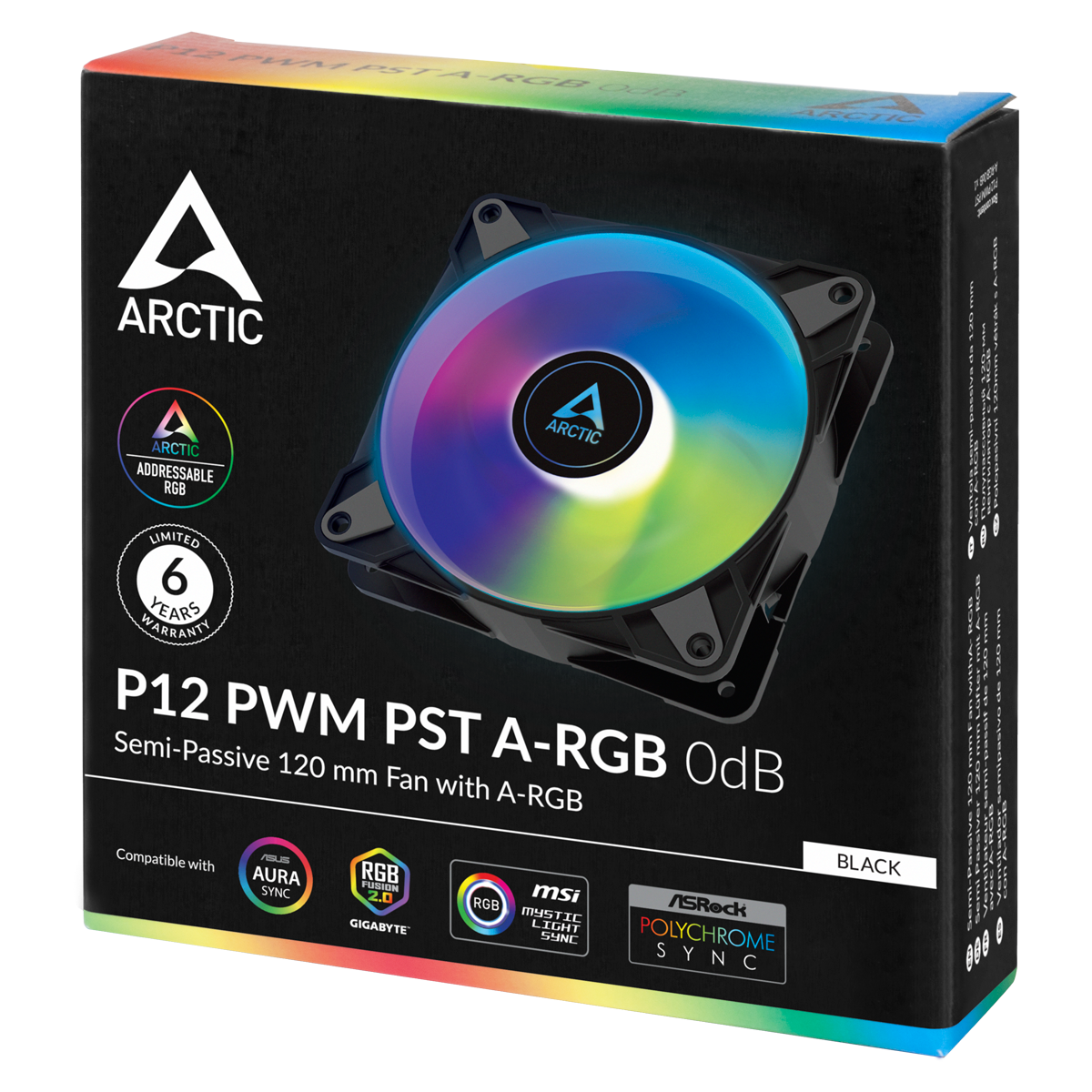 ARCTIC P12 120MM PWM PST ARGB CASE FAN 2000RPM 1PK