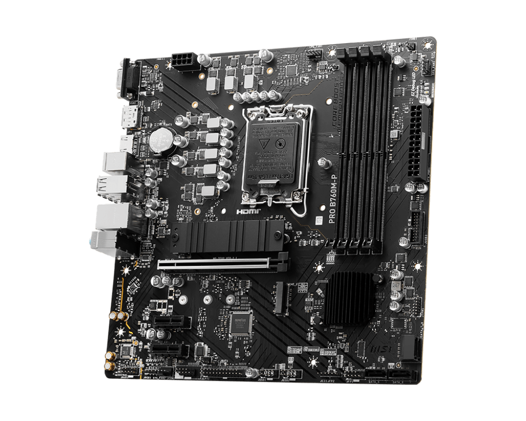 MSI B760 1700 4DDR4 RAID 6G M.2 U3.2 A+C VGA/DP/HDMI RGB MATX MB