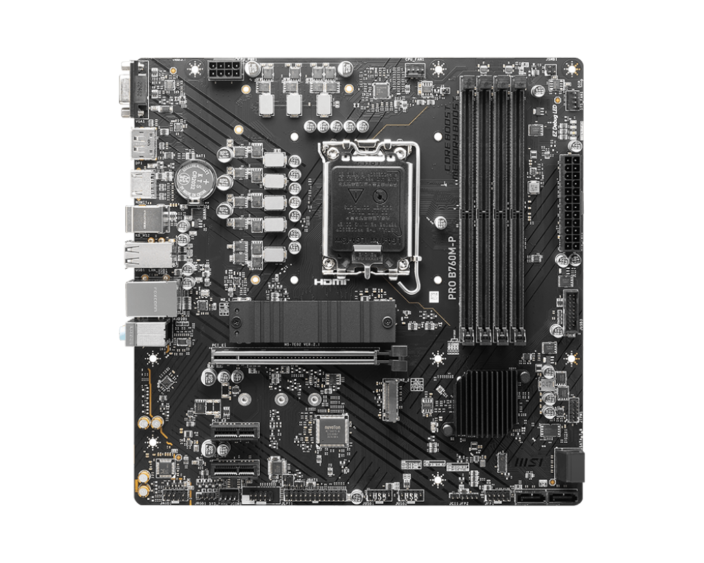 MSI B760 1700 4DDR4 RAID 6G M.2 U3.2 A+C VGA/DP/HDMI RGB MATX MB